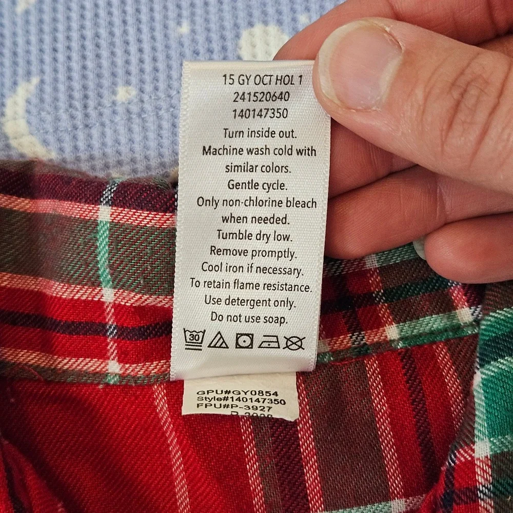 Gymboree Pajama Set Kid Size 5 6 Lot of 2 Moon Thermal Red Plaid Flannel Holiday